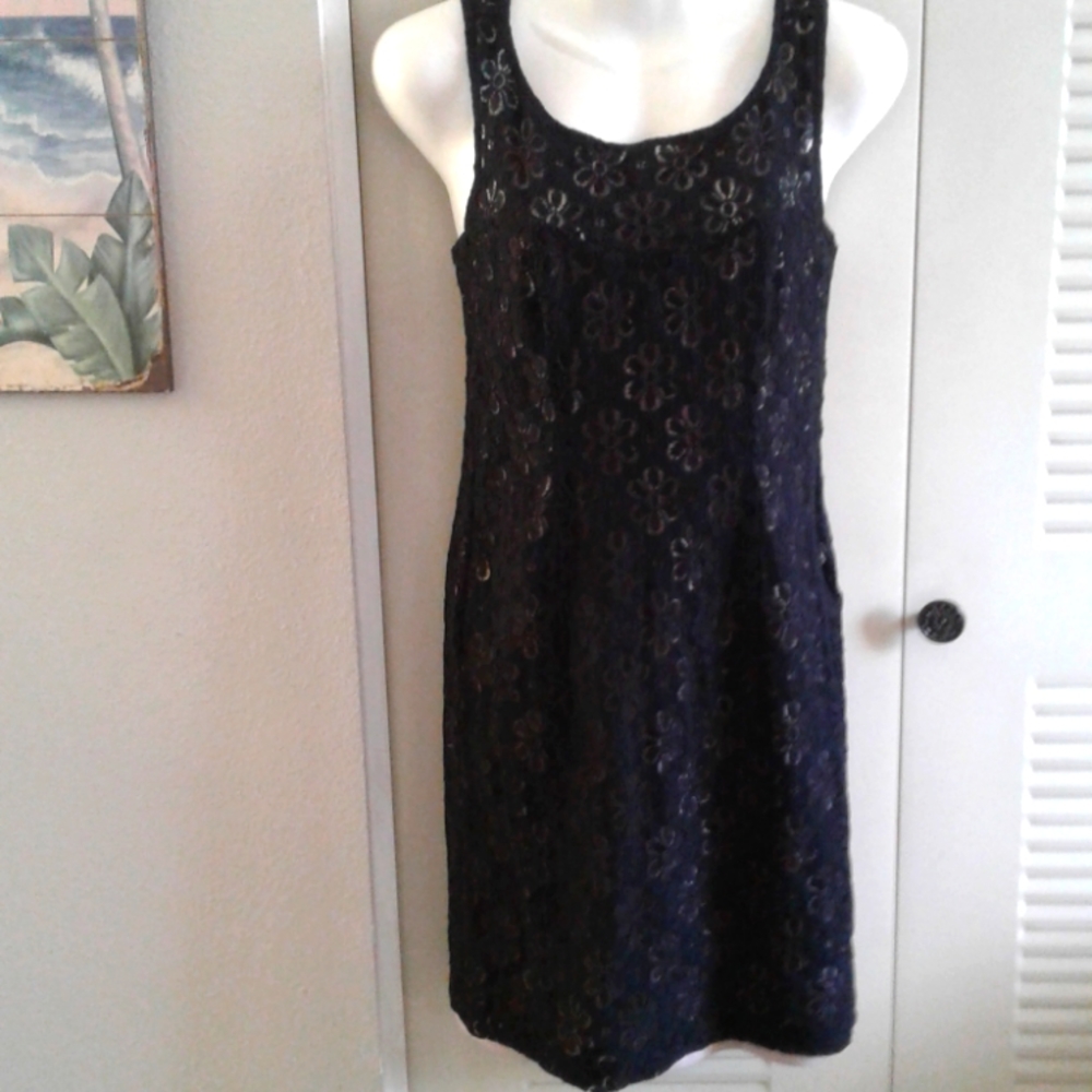 London Times Black Lace Dress